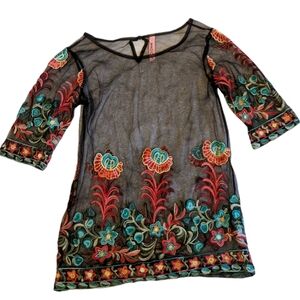Magic Sheer Embroidered Top Medium